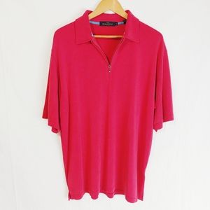Bugatchi Uomo Quarter Zip Polo Shirt Large